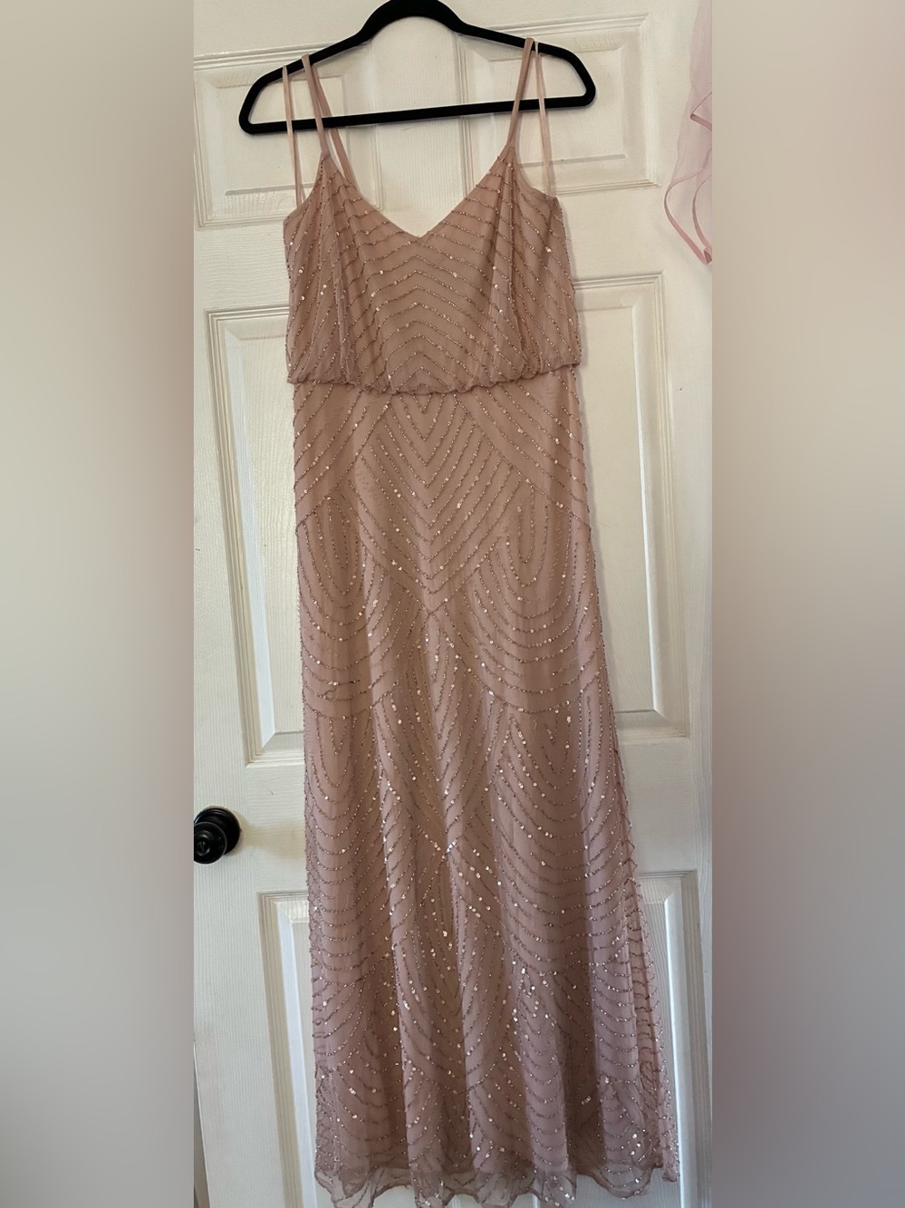Adrianna Papell Dusty Blush Evening Dress | Size 8